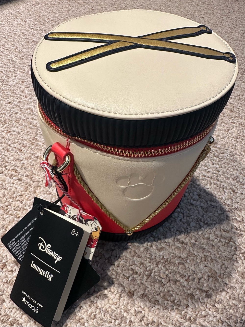 Brand New Disney Loungefly Minnie Mouse Drum Crossbody Bag - Picture 14 of 16